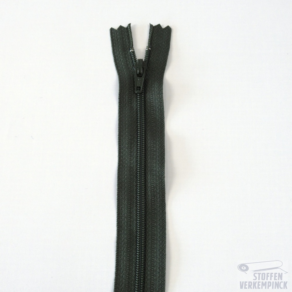 YKK Nylon spiraalrits niet deelbaar -12cm-Olijf