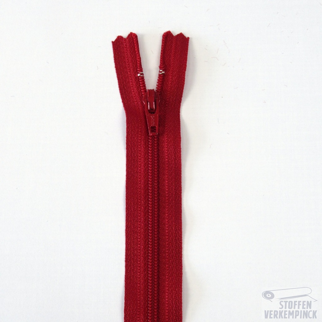 YKK Nylon spiraalrits niet deelbaar -12cm-Rood