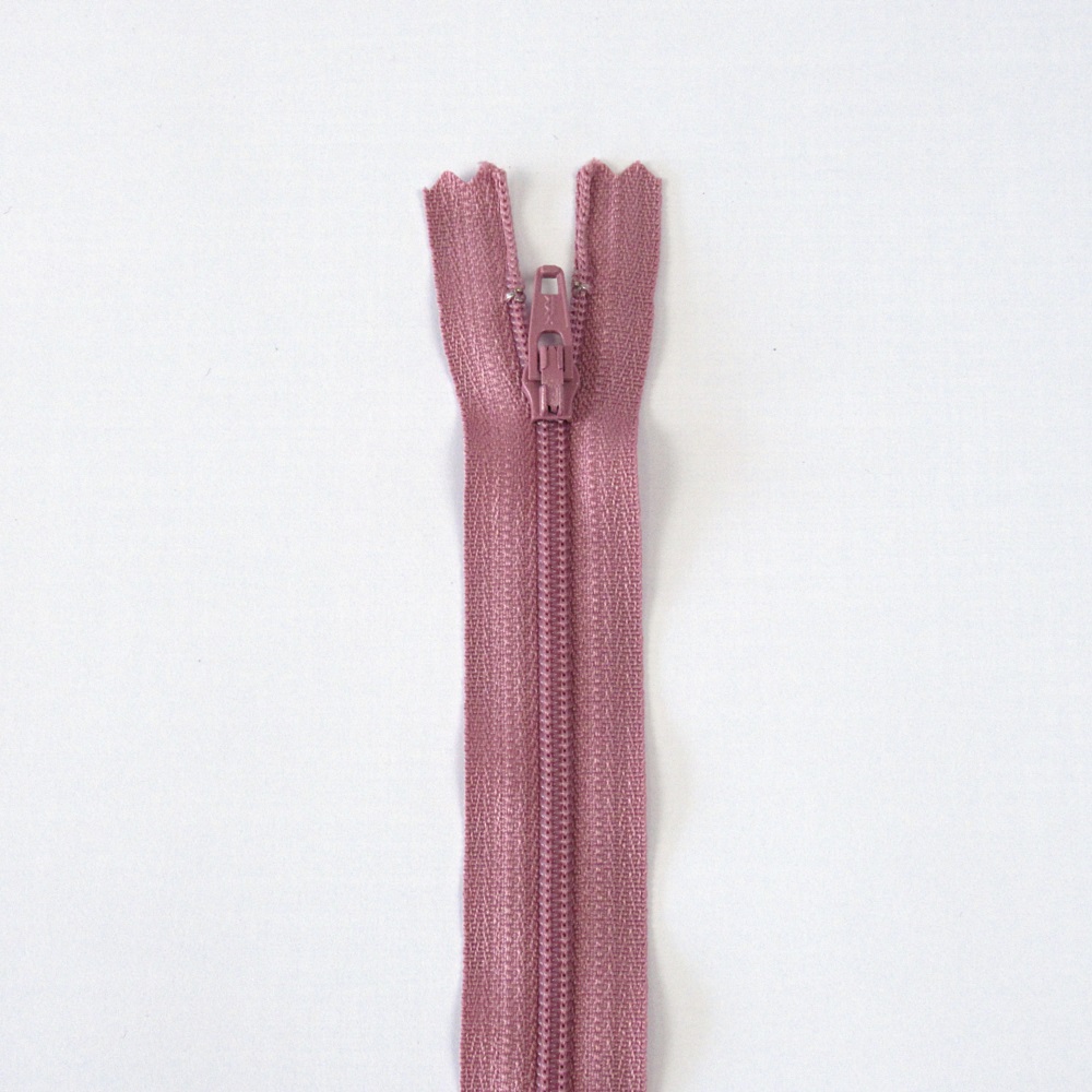 YKK Nylon spiraalrits niet deelbaar -20cm-Oud roze