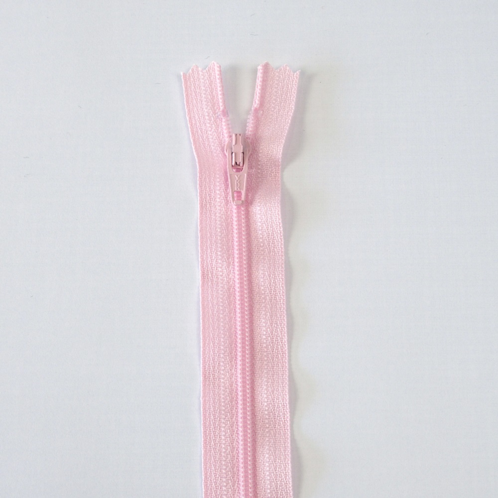 YKK Nylon spiraalrits niet deelbaar -35cm-Baby Roze