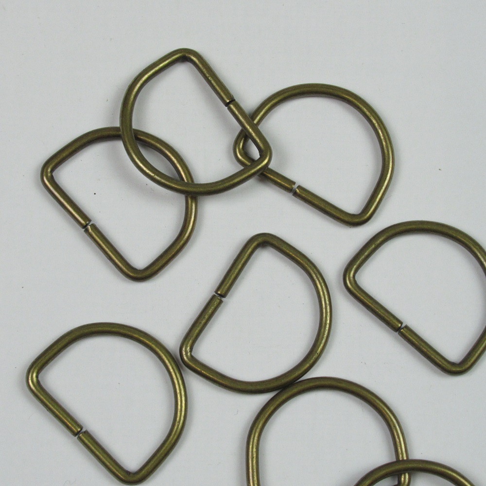 D-ring metaal 30mm geel brons (per stuk)