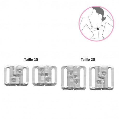 Bikinisluiting 15mm transparant - 3 sets