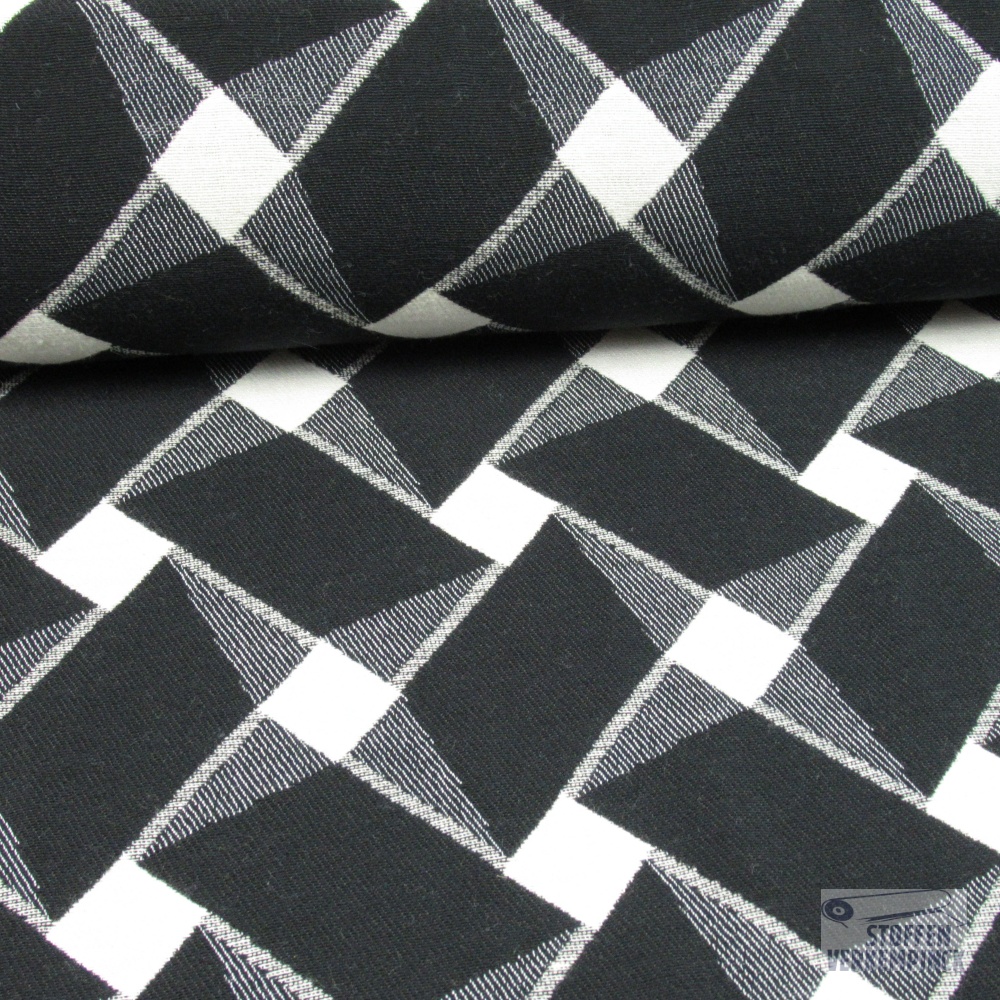 Jacquard Geometrie Black Illusion