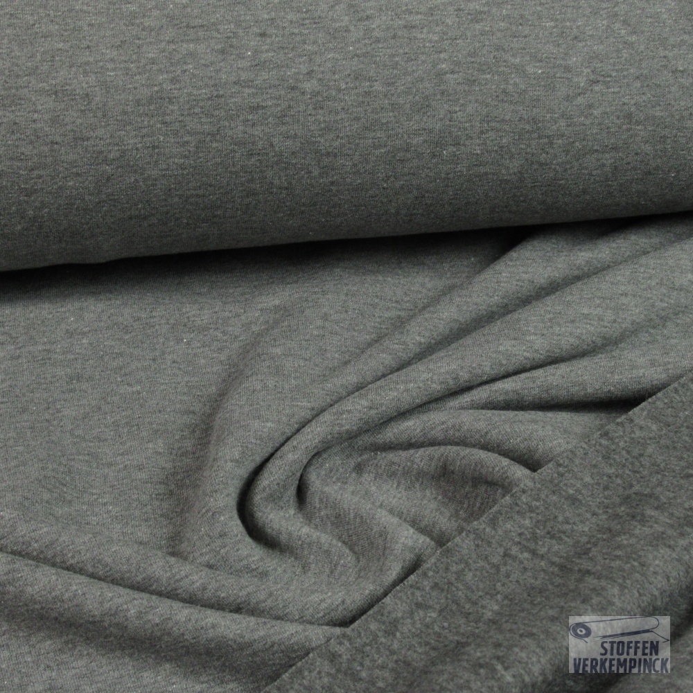 French Terry Brushed Mid Grey Melange