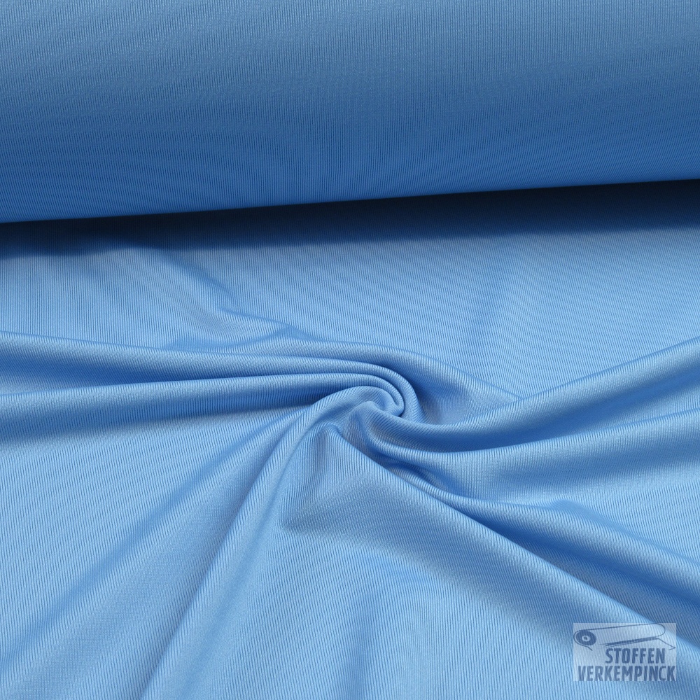 Jersey Polyester Uni Licht Blauw