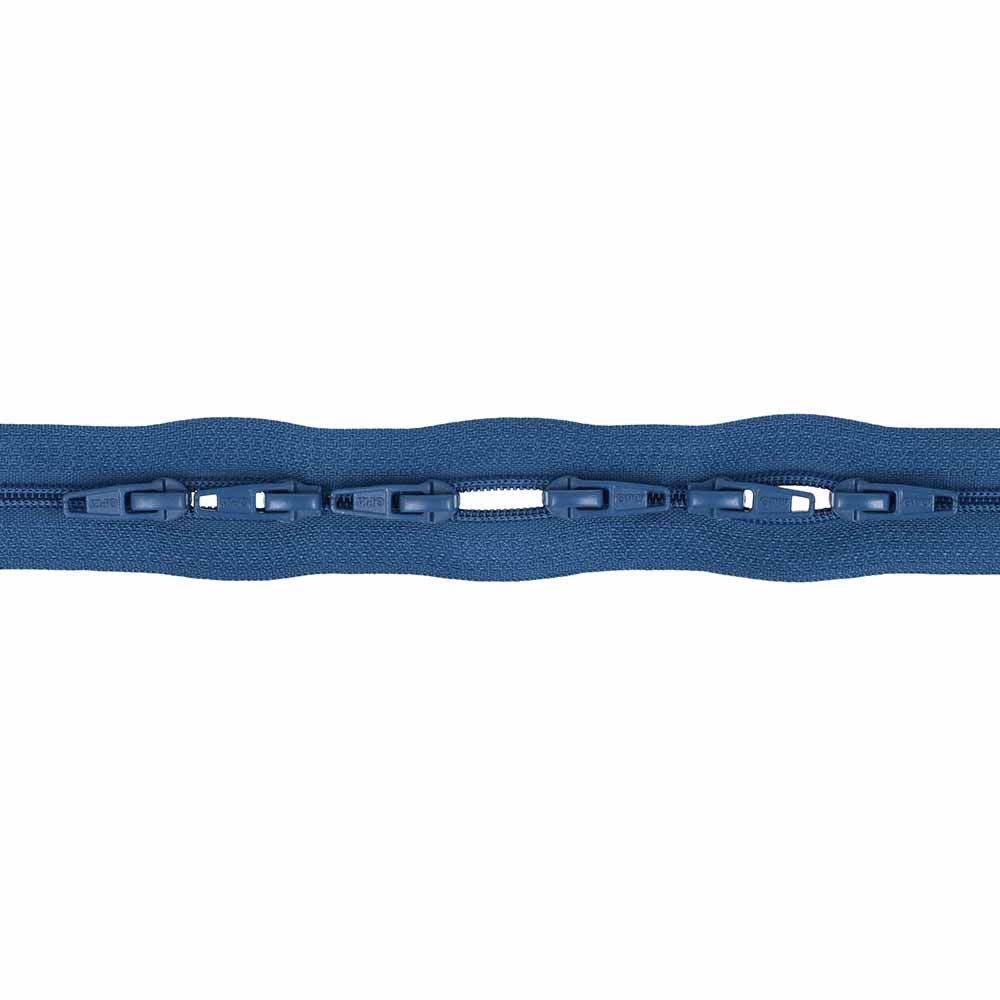 Spiraalrits op kaart Jeansblauw - 3mtr incl. 6 schuivers