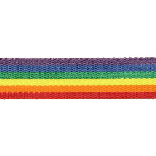 Tassenband 30mm Regenboog Paars/Rood