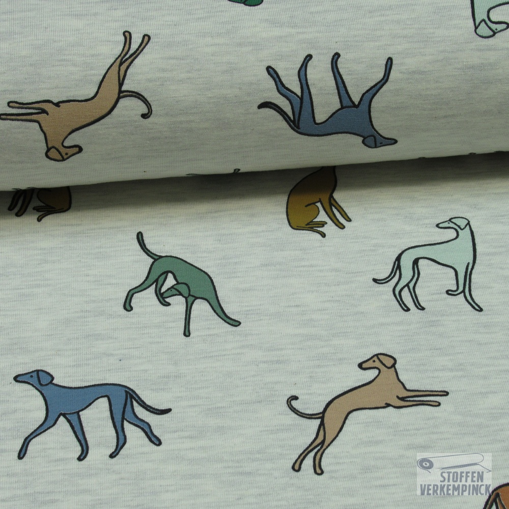Jersey Melange Dogs Ecru