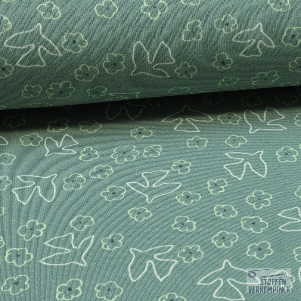 Jogging Birds Dark Mint