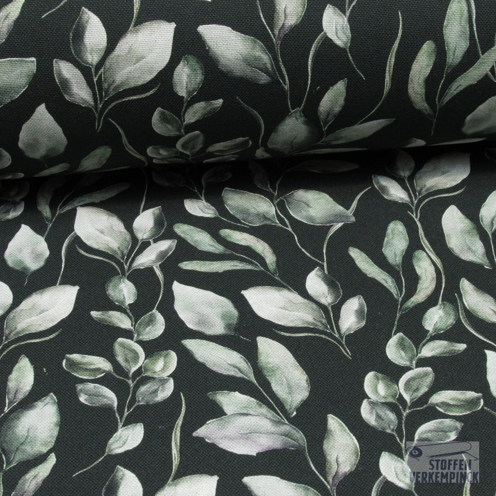 Canvas Digital Leaves Mos Groen