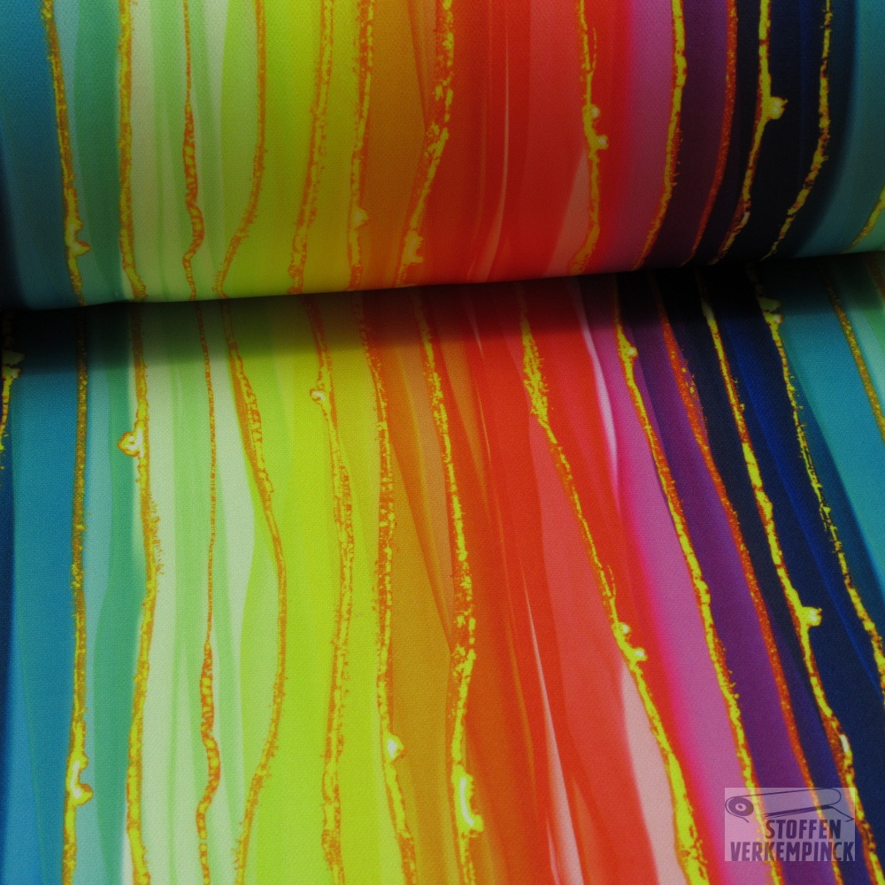 Polyester Jersey Print Special Rainbow Stripe