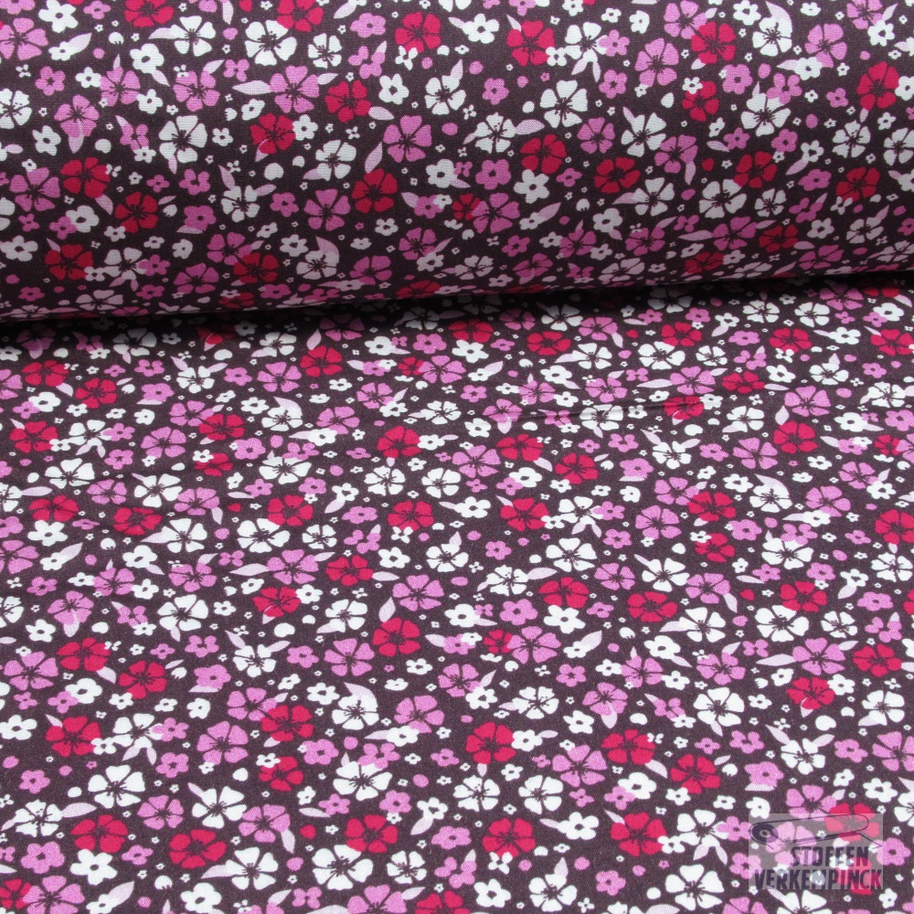 Viscose Little Flowers Pink