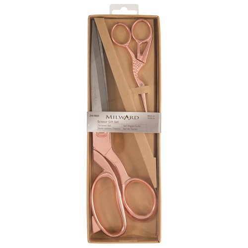 Milward cadeauset premium naaischaar 25,5cm en borduurschaar 11,5cm roségoud