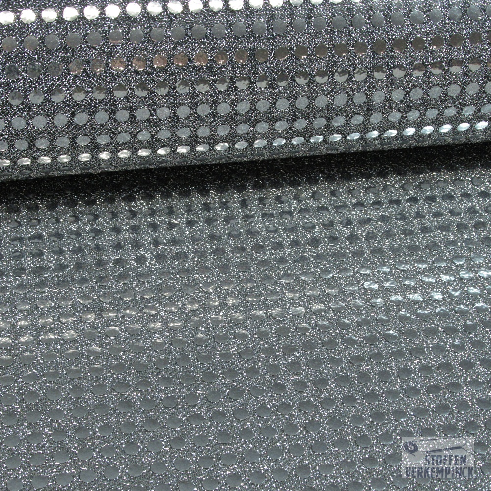 Paillettenstof Zilver/Zwart