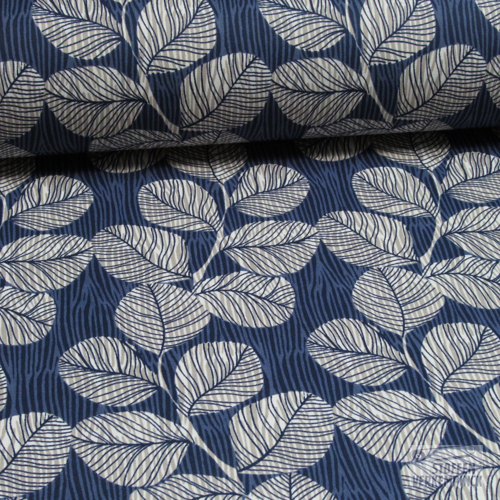 Coated Cotton Leaves Navy