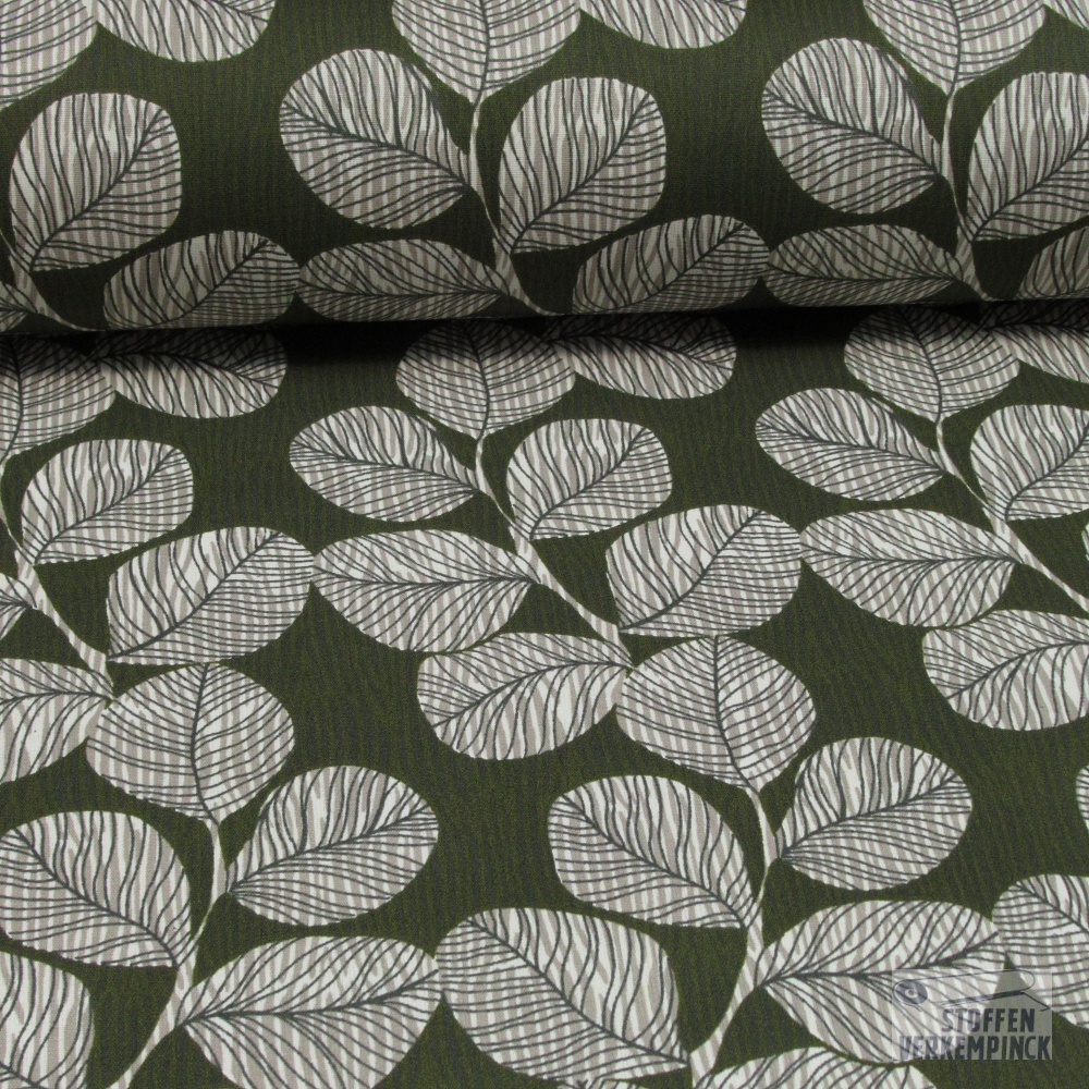 Coated Cotton Leaves Army Green