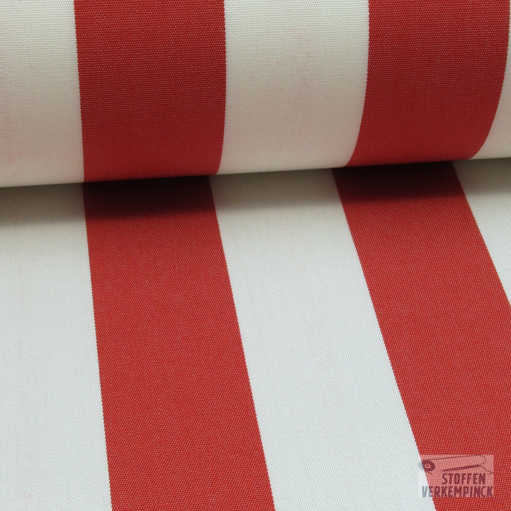 Outdoor Teflon anti-UV Streep 5 cm. Wit/Rood