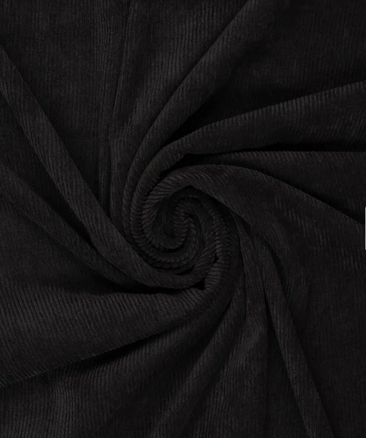 Corduroy Stretch Soepel Zwart