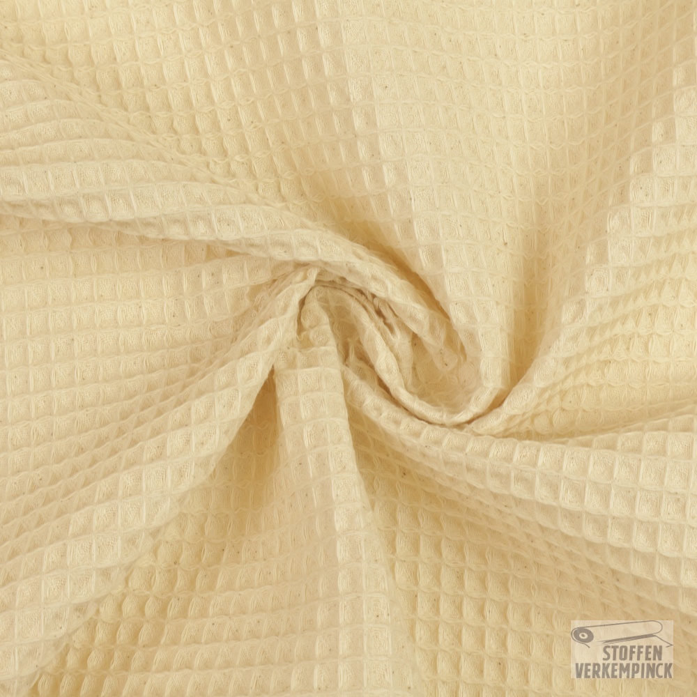 Gewafeld Katoen Naturel