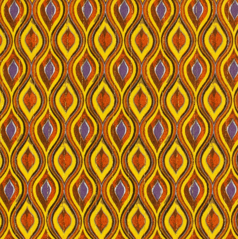 Borkencrêpe Lurex Retro Yellow/Orange