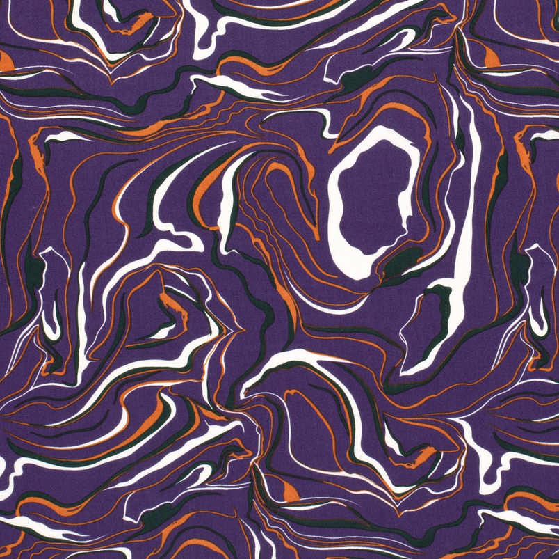 Viscose Poplin Marble Purple