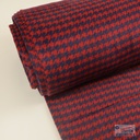 Mantelstof Pied de Cocq Marine/Rood
