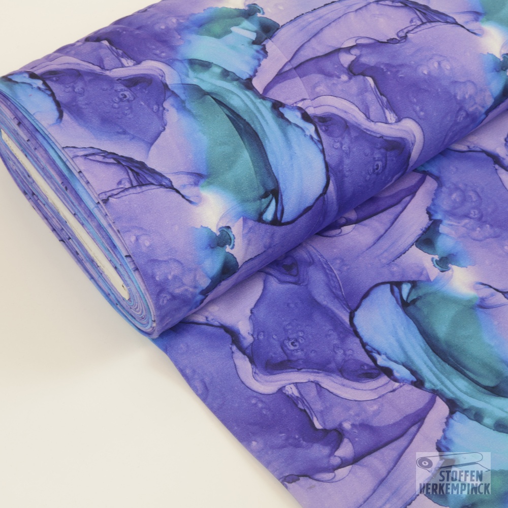 French Terry digital Marbeled Blue/Purple