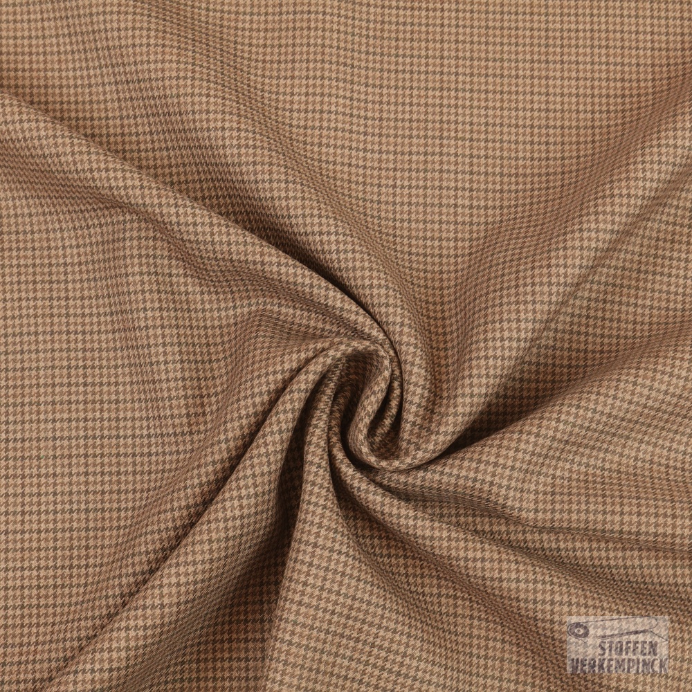 Wollen Gabardine Ruitje Rosebruin