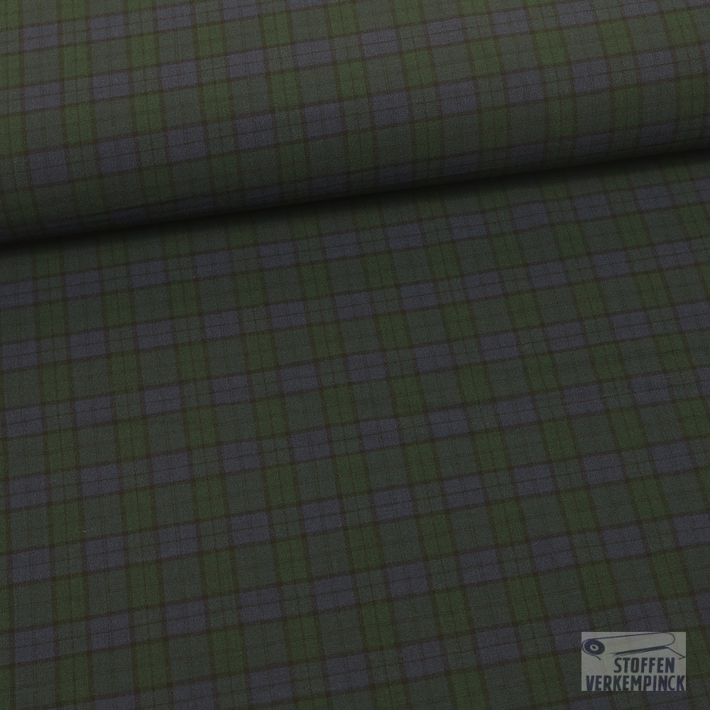 Bi-Stretch Ruit Groen/Navy