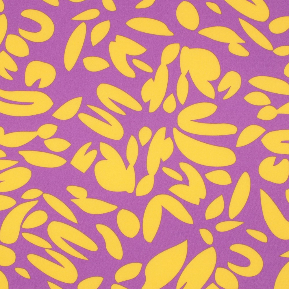 Stretch Magnolia Abstract Leaves Lilac