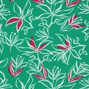 Stretch Magnolia Modern Flowers Green