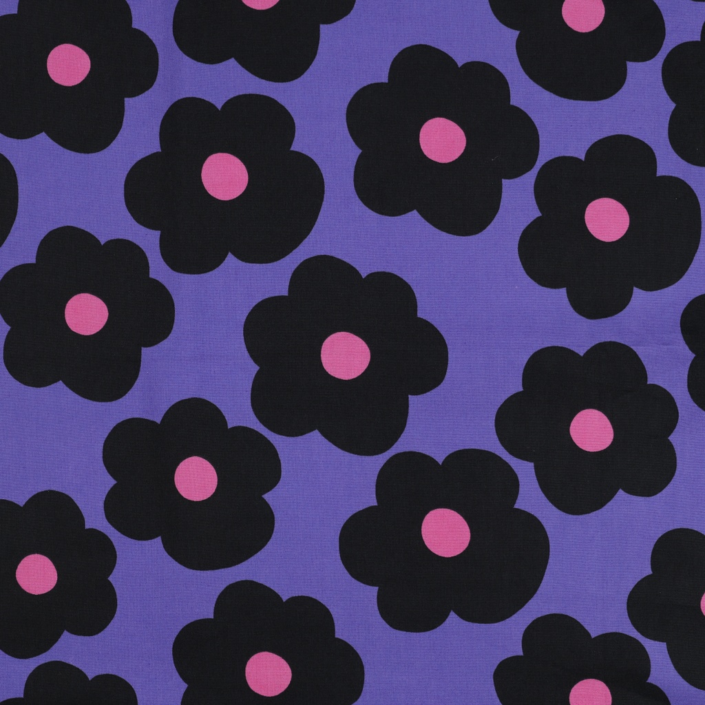 Fine Poplin Big Flower Nerida Hansen Purple