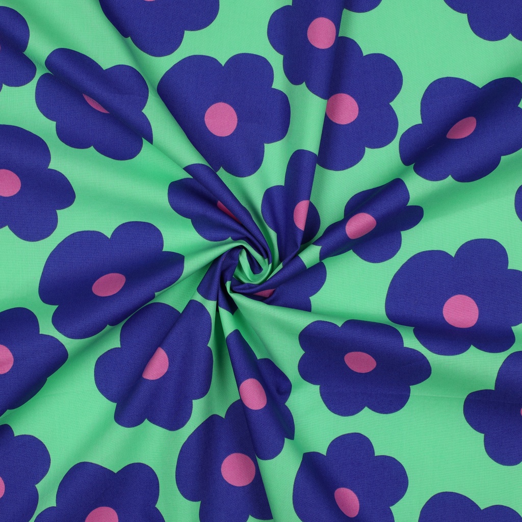 Fine Poplin Big Flower Nerida Hansen Lime