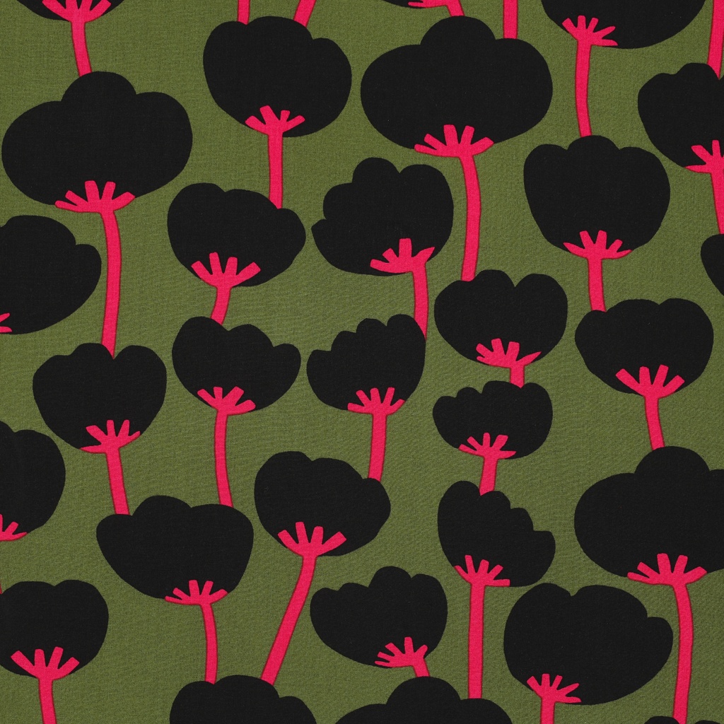 Lenzing Ecovero Poppies Nerida Hansen Moss green