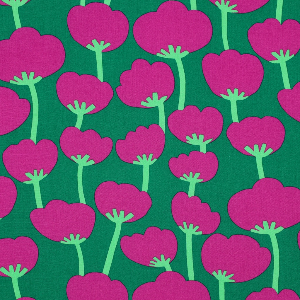 Lenzing Ecovero Poppies Nerida Hansen Dark Green