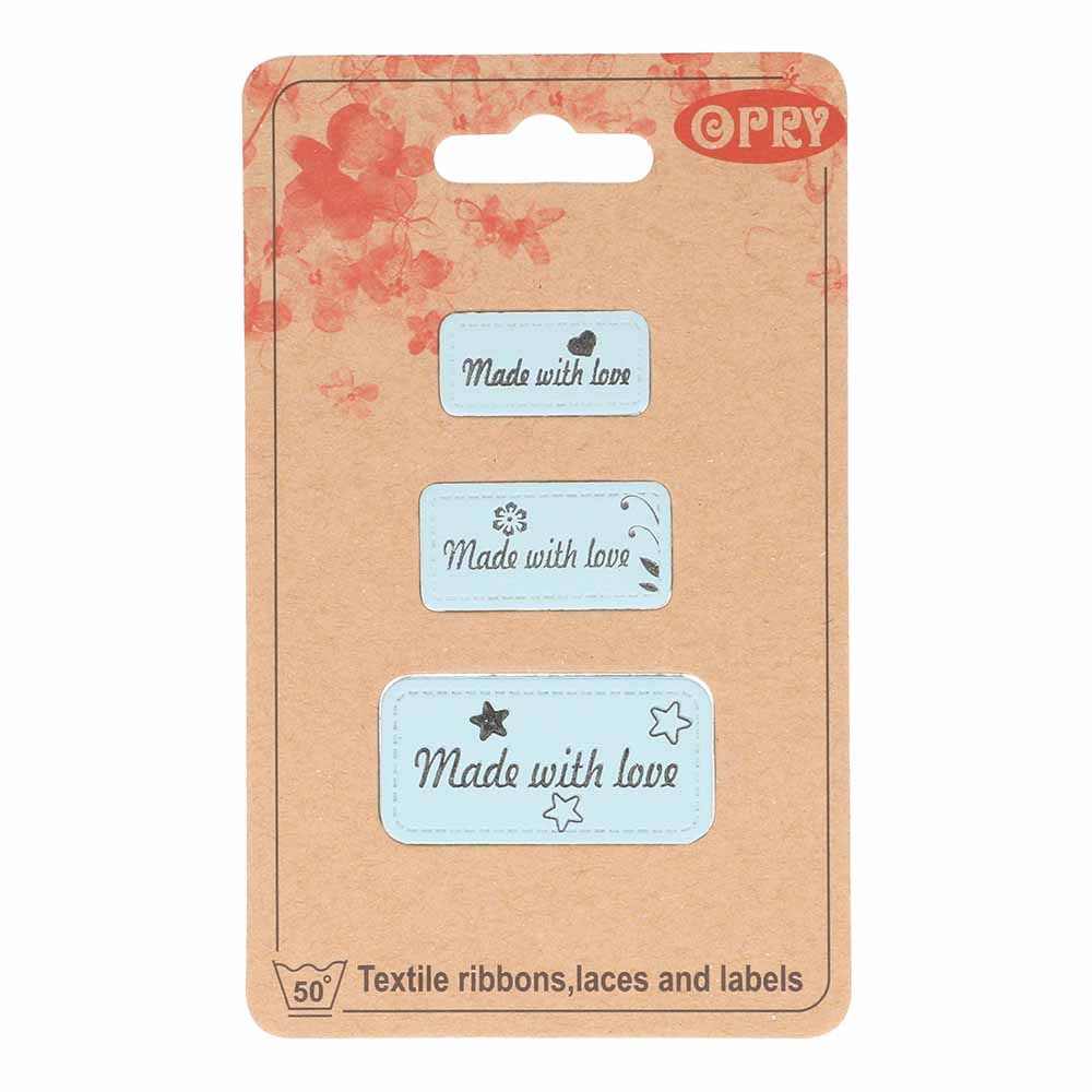 Opry skai-leren labels made with love groen