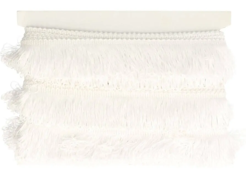 Franjeband lussen nylon 50mm - wit