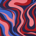 Cotton Satin Abstract Navy