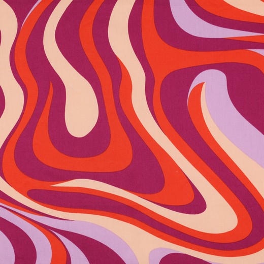Cotton Satin Abstract Lilac
