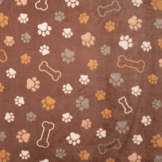 Wellnessfleece Paws and Bones Brown