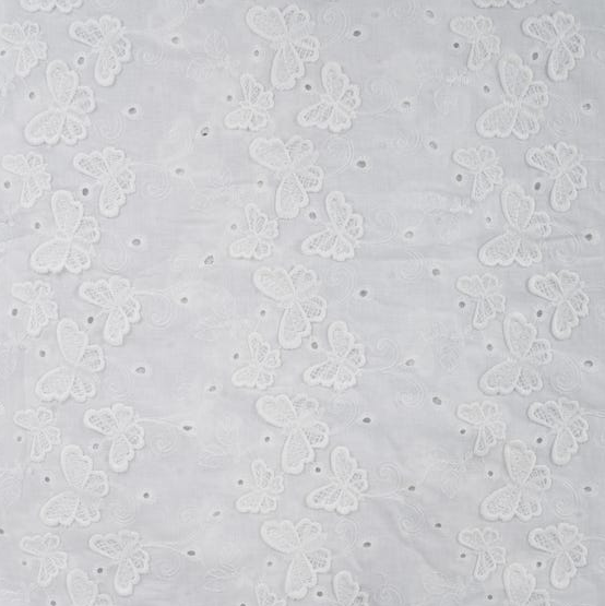 3D Broderie Butterflies White