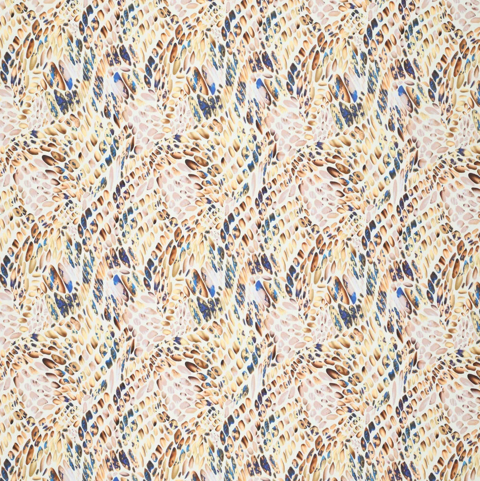 Stretch Cotton Satin Animaldots Beige