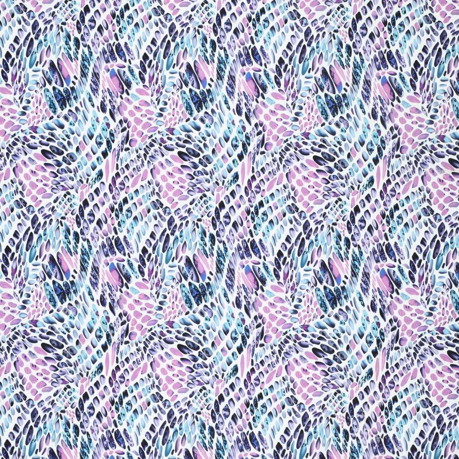 Stretch Cotton Satin Animaldots Lila