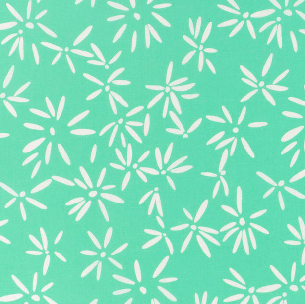 Stretch Cotton Poplin Nice Flower Jade