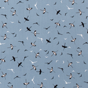 Bamboo Poplin Birds Jeansblue