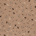 Bamboo Poplin Birds Dark Beige