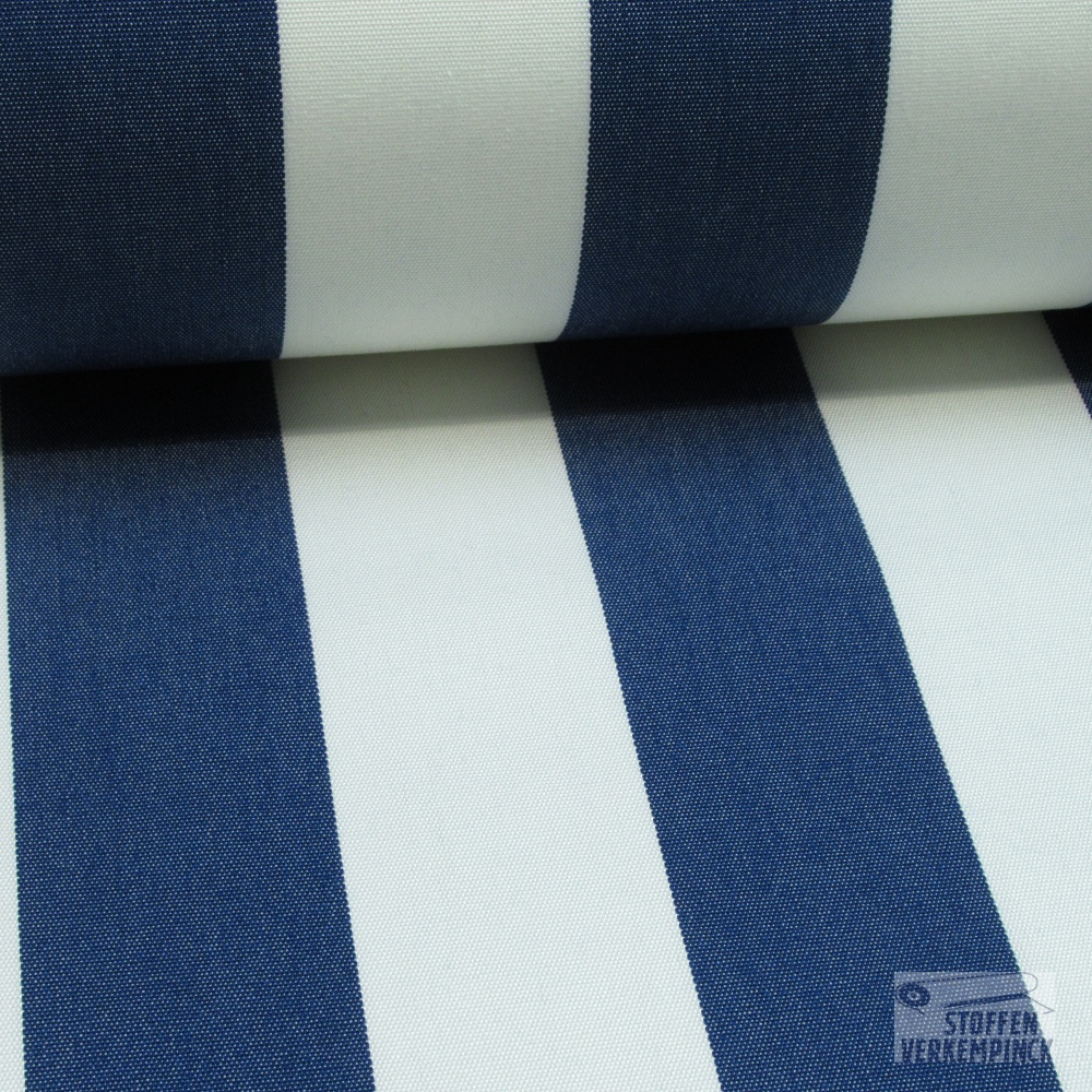 Transat 5cm. Streep Wit/Navy (smalle breedte)