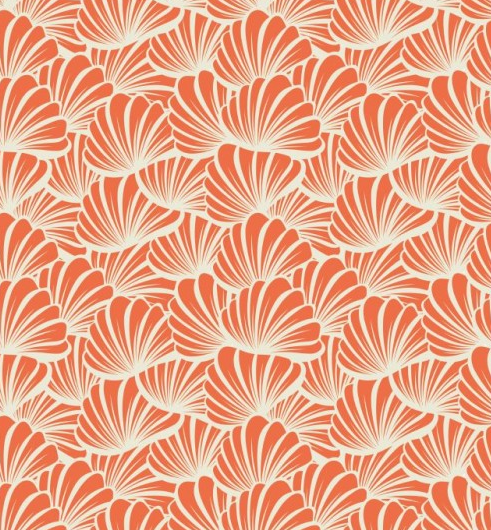 Canvas Beachy Shells Salmon