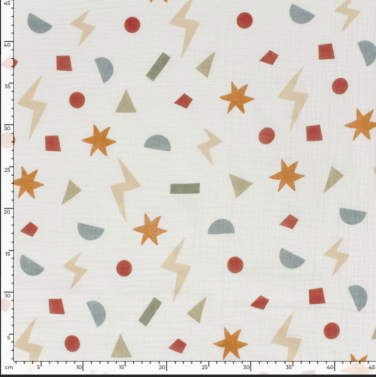Double Gauze Stars Terra/White