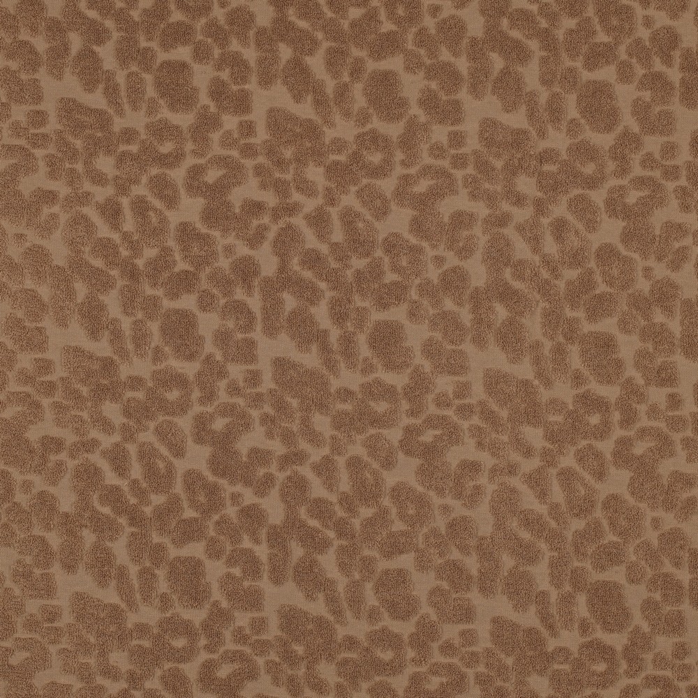 Cotton Toweling Knit Animal Skin Light Brown